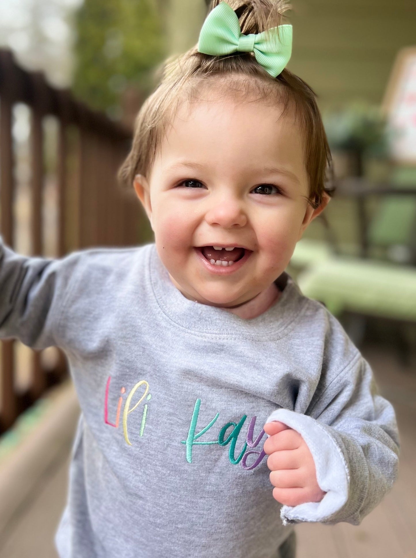Rainbow Embroidered Kid’s Name Sweatshirt | Personalized Name Sweatshirt | Big Sis Little Sis | Sister Sweatshirts