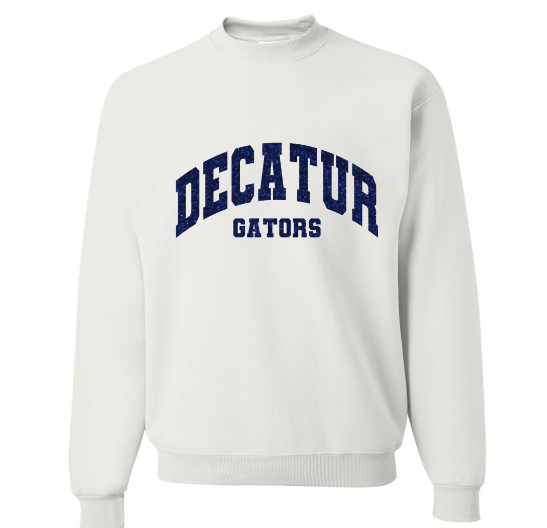 Decatur Gators Varsity Glitter Crewneck - Adult and Youth Sizes