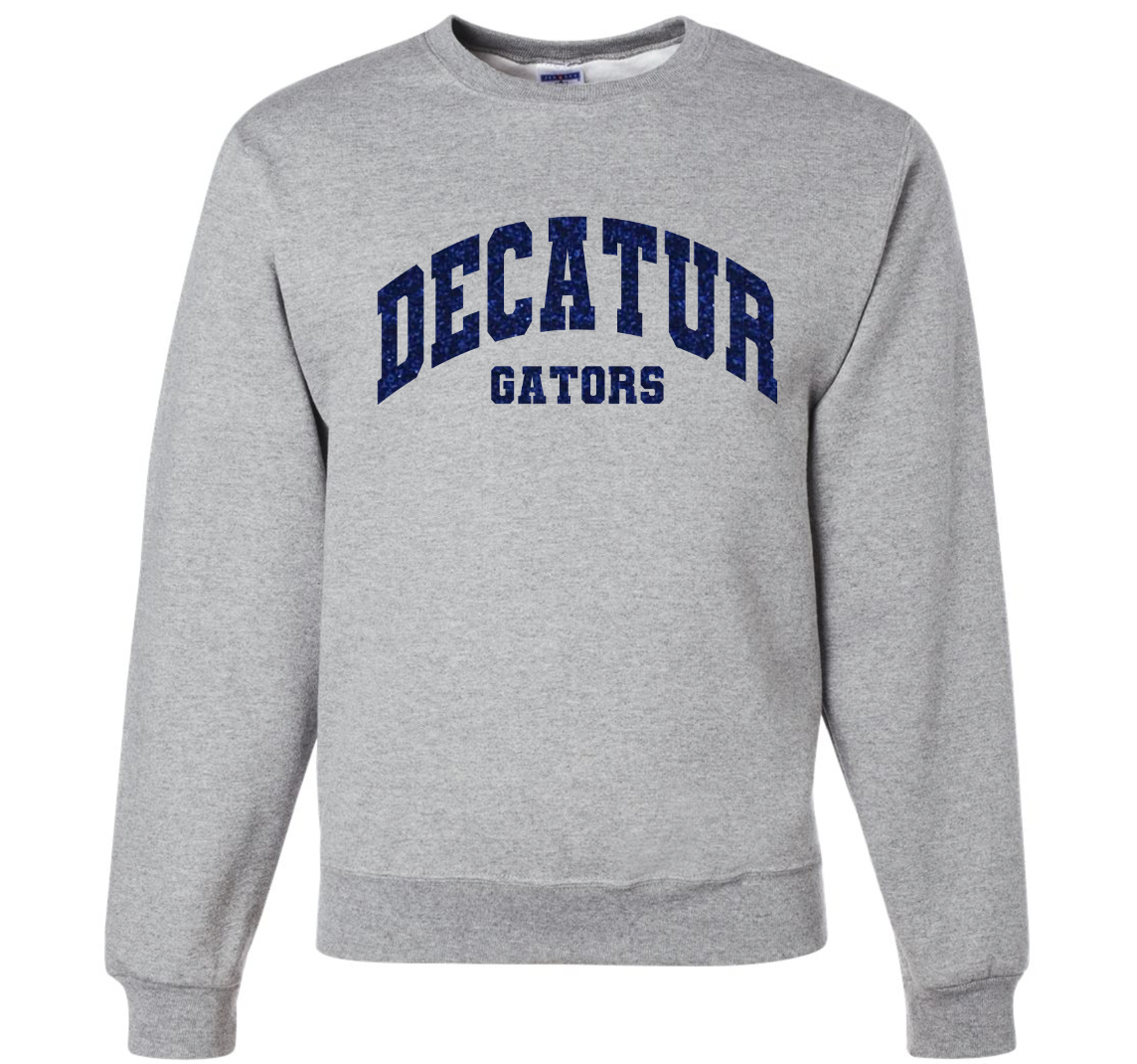 Decatur Gators Varsity Glitter Crewneck - Adult and Youth Sizes