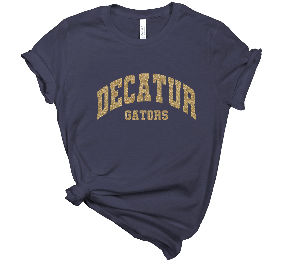 Decatur Gators Varsity Glitter Tee - Adult and Youth Sizes