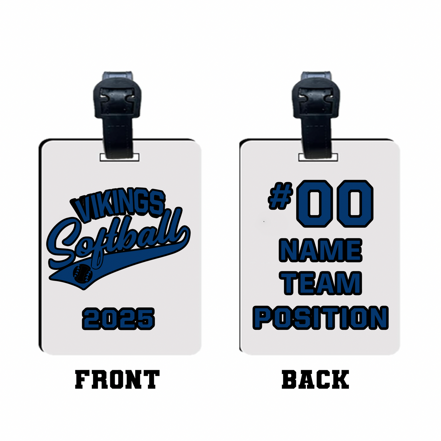 Softball Custom Bag Tag or Lanyard Tag