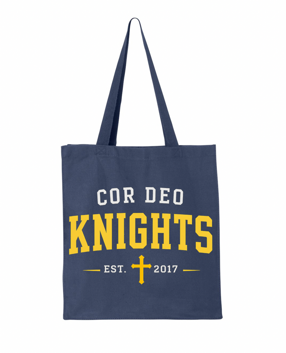 Cor Deo Knight Book Tote Bag - Navy