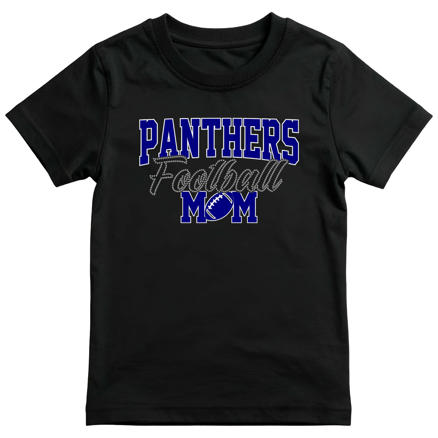 Rhinestone Panthers Football Mom Tee - Adult Only