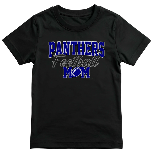 Rhinestone Panthers Football Mom Tee - Adult Only