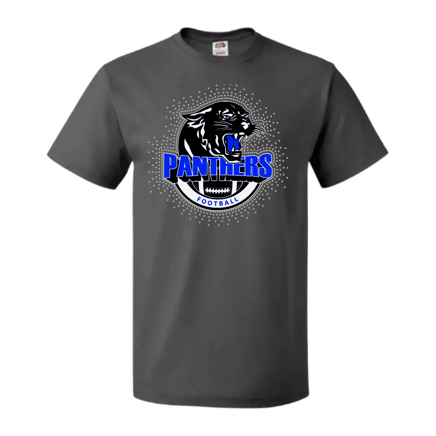 Rhinestone Panthers Football Logo Tee - Adult Only
