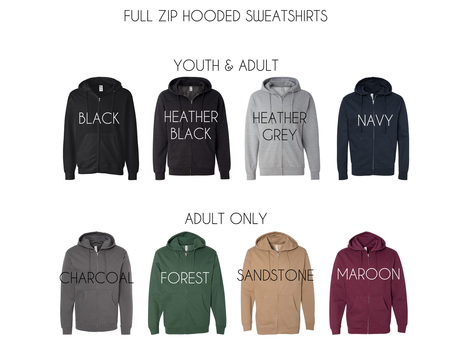 4H Full Zip Hoodies | Medium Fleece