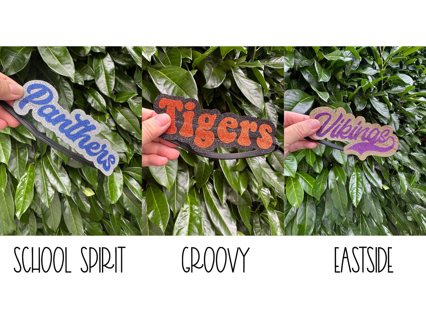 Custom Team or Name Glitter Headband | Team Spirit | Team Mascot | Team Sports