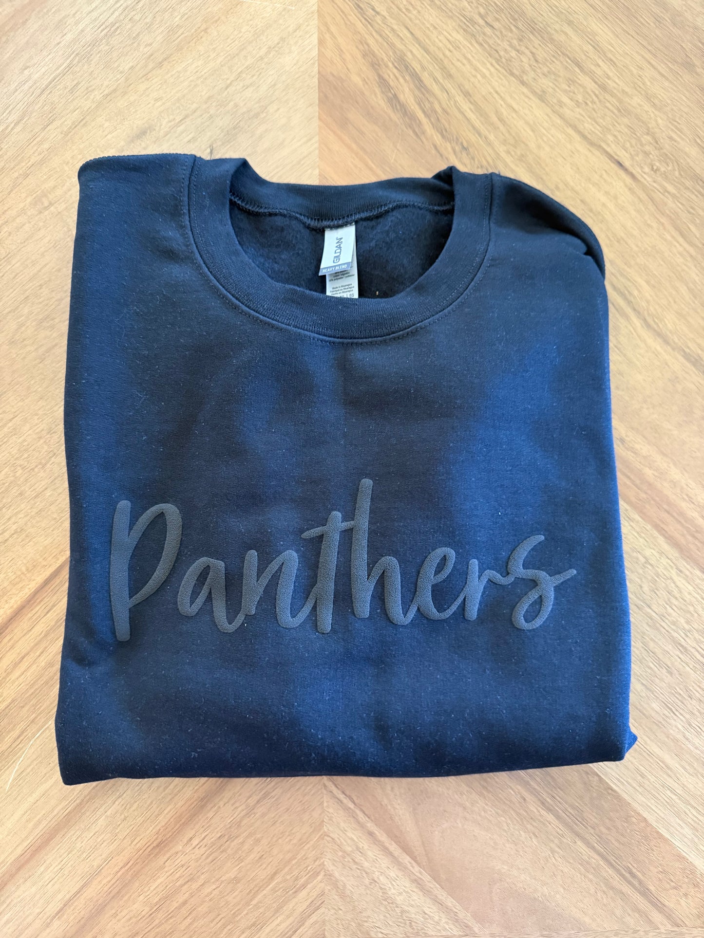 Panthers Tone on Tone Puff Crewneck Sweatshirt Two Styles - Adult and Youth