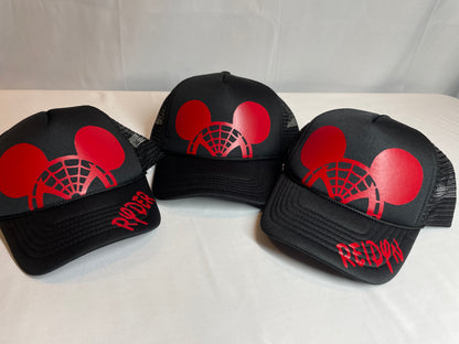 Spider-Man Mickey Ears Adult Personalized Disney Trucker Hats  - Adult and Youth