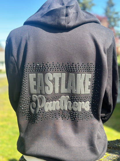 Eastlake Panthers Glitter, Rhinestone and Puff