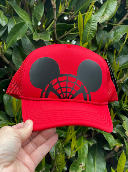 Spider-Man Mickey Ears Adult Personalized Disney Trucker Hats  - Adult and Youth