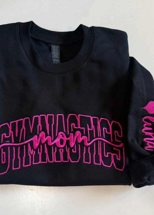 Custom Gymnastics Mom Embroidered Sweatshirt