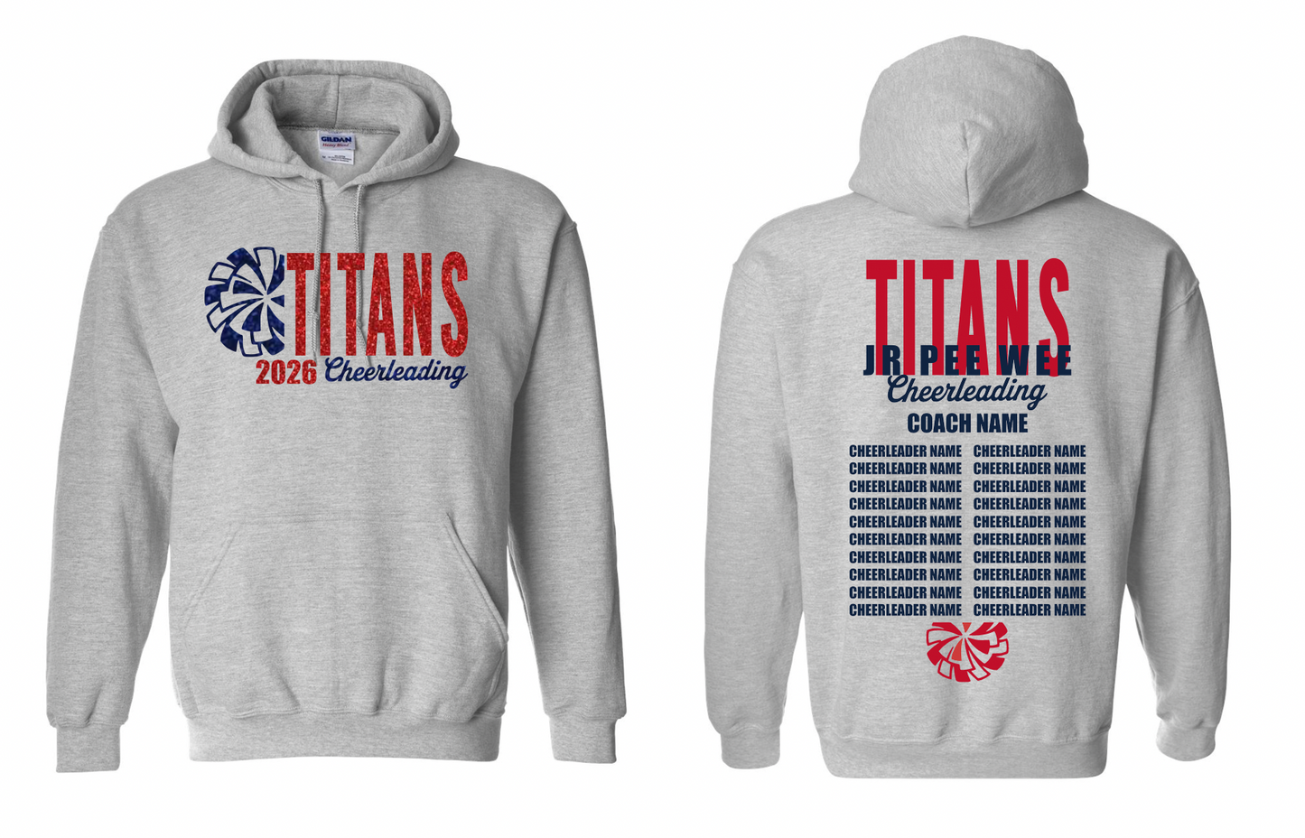 2026 Rancho Hills Titans Cheer Roster Jr Pee Wee - Tee, Crewneck, Hoodie