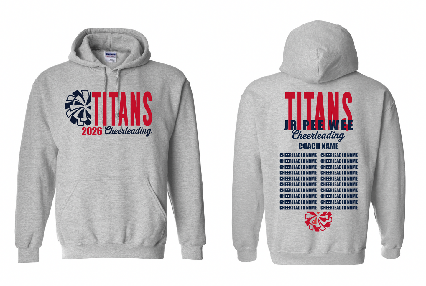 2026 Rancho Hills Titans Cheer Roster Jr Pee Wee - Tee, Crewneck, Hoodie