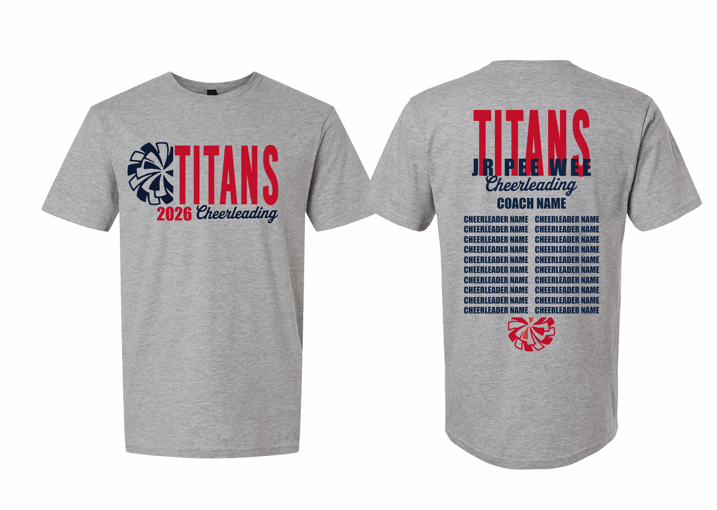 2026 Rancho Hills Titans Cheer Roster Jr Pee Wee - Tee, Crewneck, Hoodie
