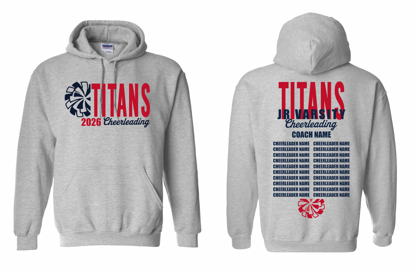 2026 Rancho Hills Titans Cheer Roster Jr Varsity - Tee, Crewneck, Hoodie