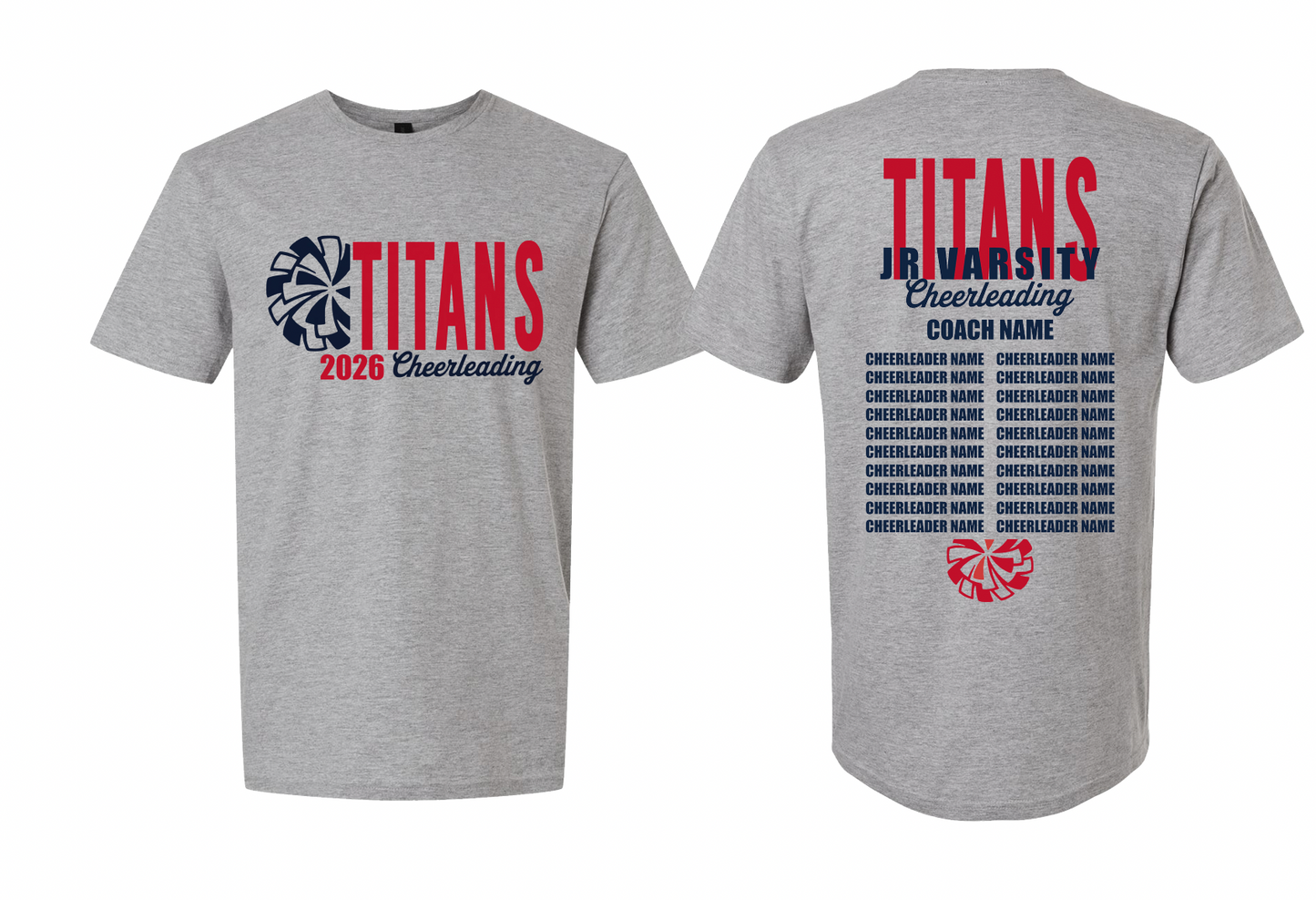 2026 Rancho Hills Titans Cheer Roster Jr Varsity - Tee, Crewneck, Hoodie