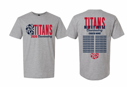 2026 Rancho Hills Titans Cheer Roster Mitey Mite - Tee, Crewneck, Hoodie