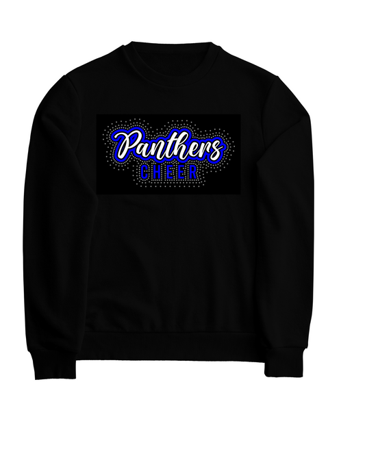 Panthers Rhinestone and Puff Crewneck Sweatshirt