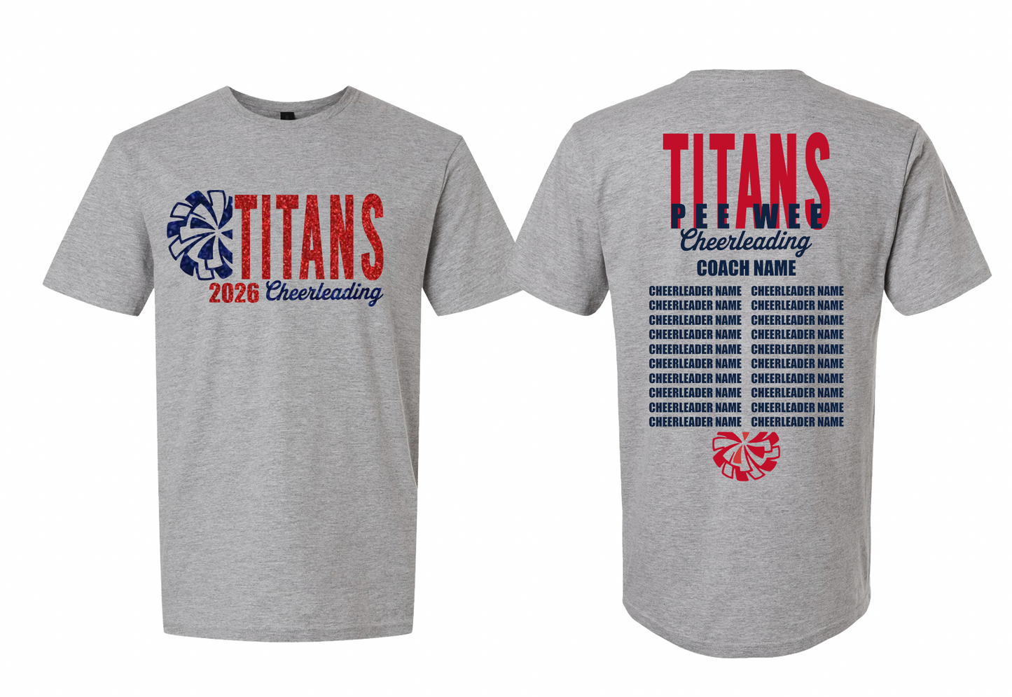 2026 Rancho Hills Titans Cheer Roster Pee Wee - Tee, Crewneck, Hoodie