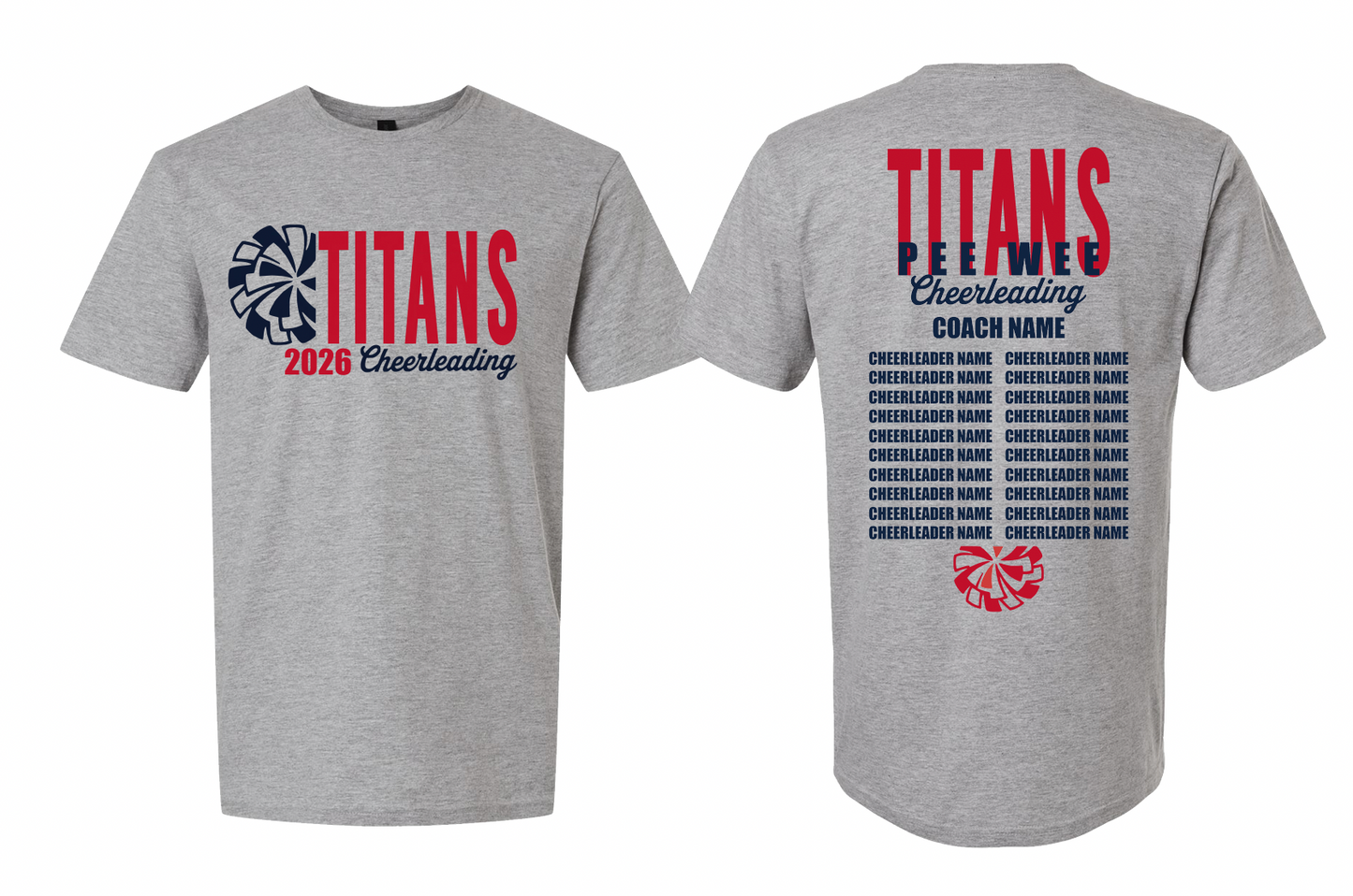 2026 Rancho Hills Titans Cheer Roster Pee Wee - Tee, Crewneck, Hoodie