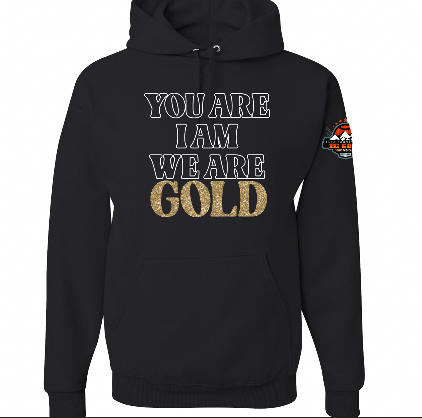 You Are I Am We Are Gold Retro Font | Custom Team Gear | Personalized School Sweatshirt | Triple Word | Game Day | Team Spirit