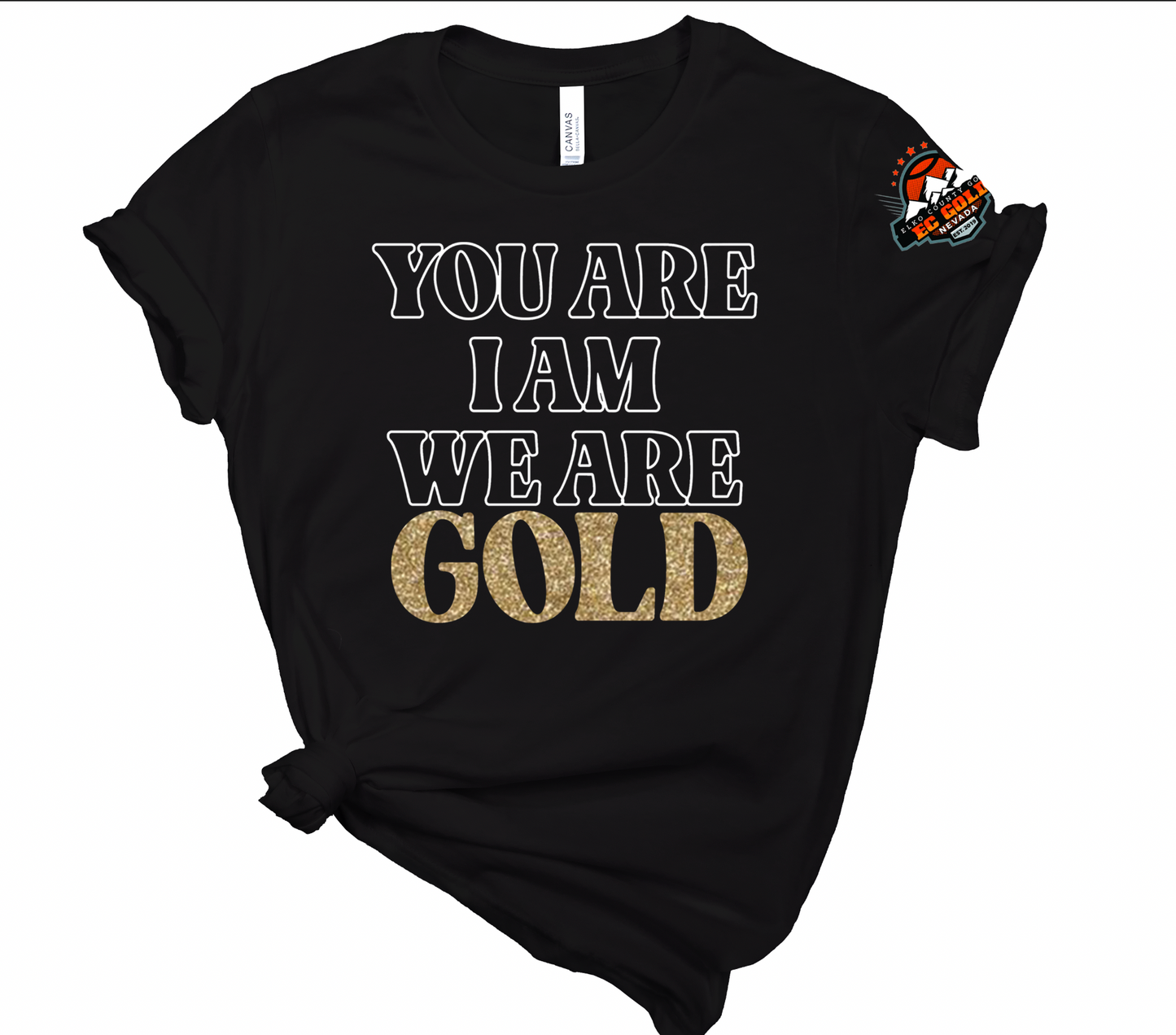 You Are I Am We Are Gold Retro Font | Custom Team Gear | Personalized School Sweatshirt | Triple Word | Game Day | Team Spirit