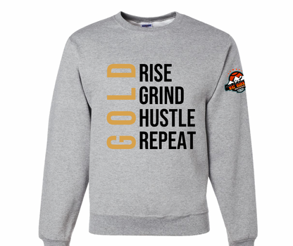 Rise Grind Hustle Repeat | Custom Team Gear | Personalized School Sweatshirt | Triple Word | Game Day | Team Spirit