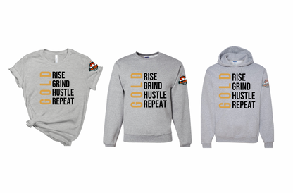 Rise Grind Hustle Repeat | Custom Team Gear | Personalized School Sweatshirt | Triple Word | Game Day | Team Spirit