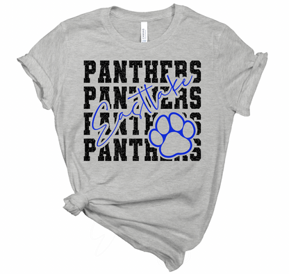 Stacked Panthers Eastlake and Paw - Adult + Youth Sizes