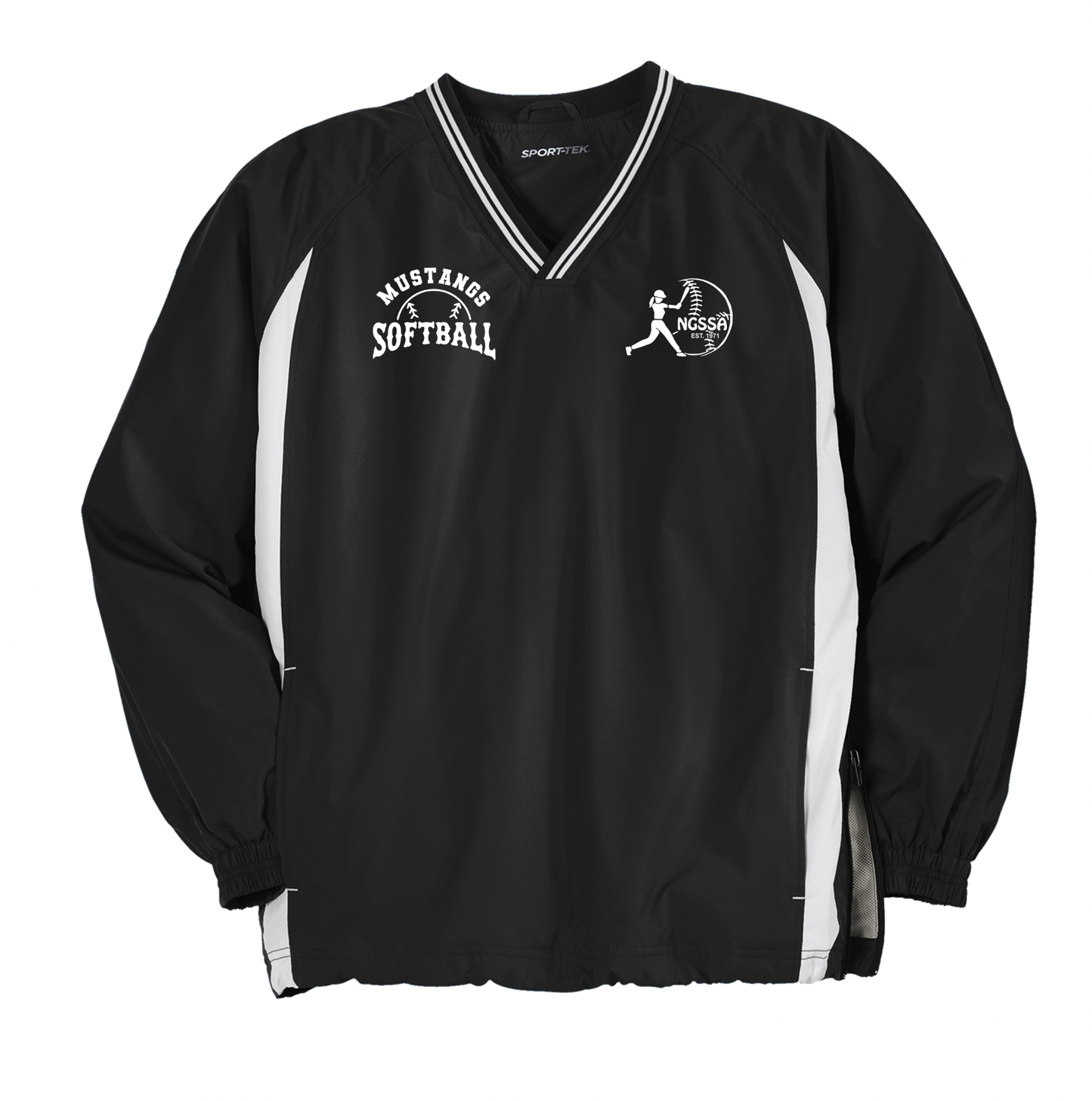 Mustangs Raglan Pullover Wind Shirt - Adult Only