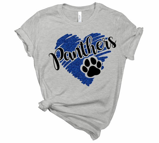 Panthers Heart with Paw - Adult + Youth Sizes