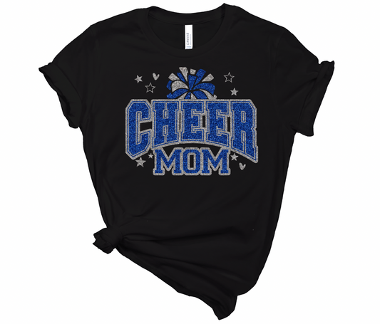 Custom Name Cheer Varsity Pom Pom Glitter Font - Youth and Adult Tee + Tank