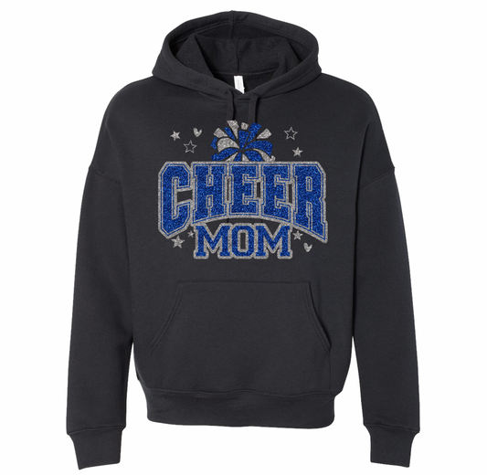 Custom Name Cheer Varsity Pom Pom Glitter Font - Adult Hoodie