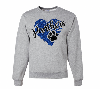 Panthers Heart with Paw - Adult + Youth Sizes