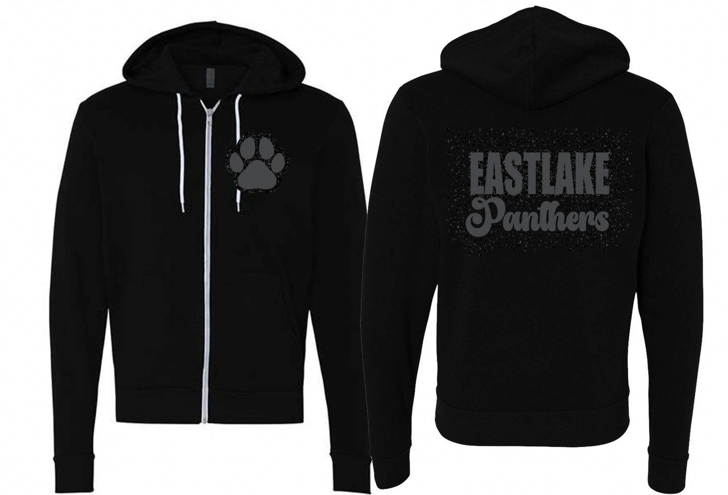 Eastlake Panthers Glitter, Rhinestone and Puff