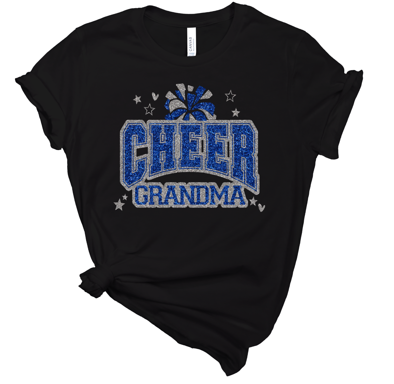 Custom Name Cheer Varsity Pom Pom Glitter Font - Youth and Adult Tee + Tank