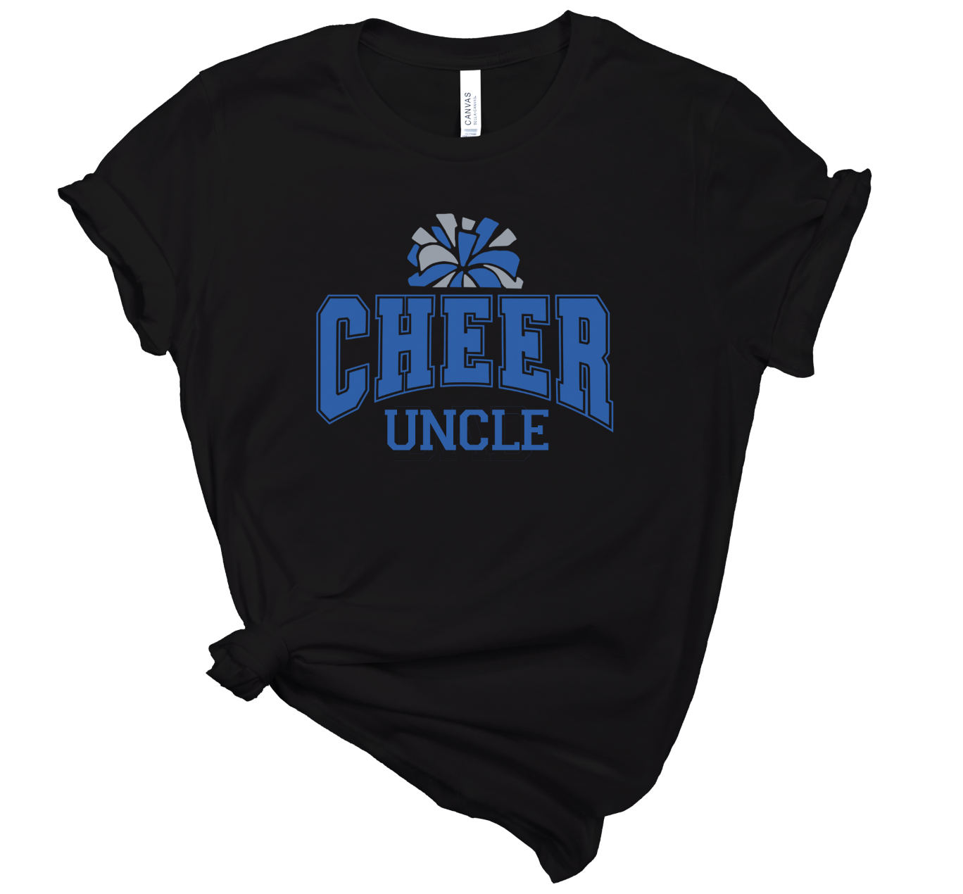 Custom Name Cheer Varsity Pom Pom Solid Font - Youth and Adult Tee