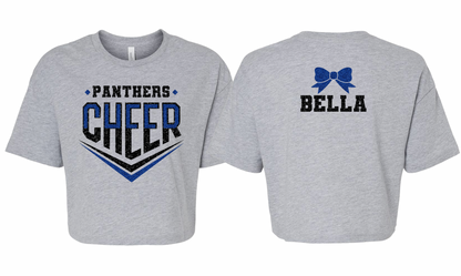 Personalized Panthers Cheer Chevron Bow on Back - Adult + Youth Sizes