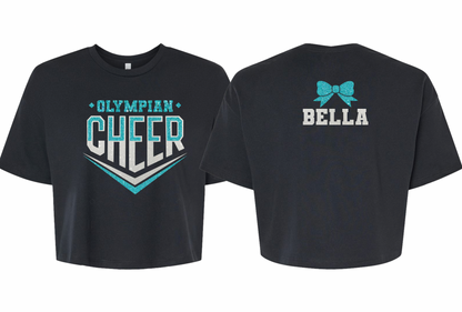 Custom Name Cheer Chevron Design - Adult Tee and Cropped Tee