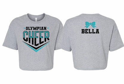 Custom Name Cheer Chevron Design - Adult Tee and Cropped Tee