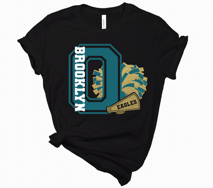 Custom Name O Eagles with Megaphone - Adult Tee