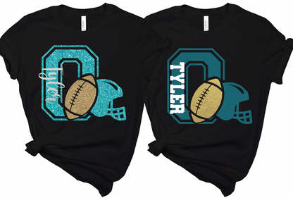 Olympian O Football and Helmet Custom Name - Tank, Tee, Crewneck, Hoodie