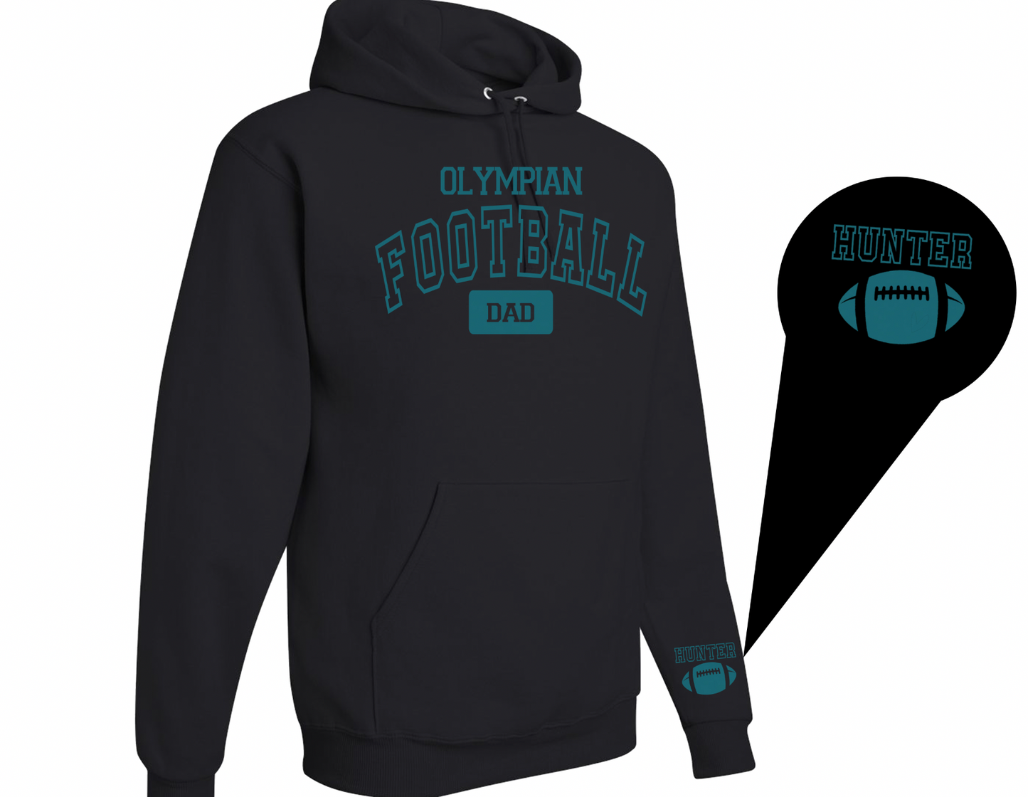 Olympian Football Mom/Dad with Custom Name - Tank, Tee, Crewneck, Hoodie