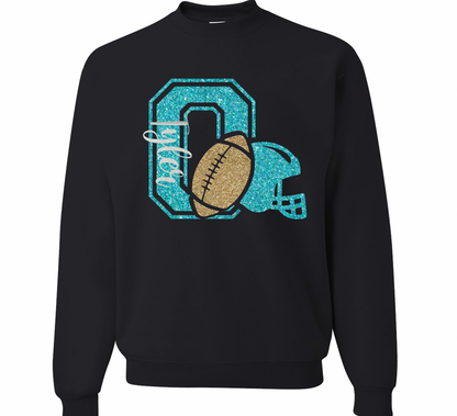 Olympian O Football and Helmet Custom Name - Tank, Tee, Crewneck, Hoodie