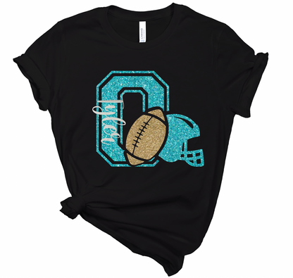 Olympian O Football and Helmet Custom Name - Tank, Tee, Crewneck, Hoodie