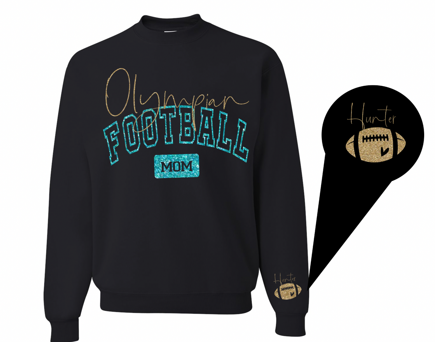 Olympian Football Mom/Dad with Custom Name - Tank, Tee, Crewneck, Hoodie