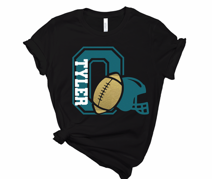 Olympian O Football and Helmet Custom Name - Tank, Tee, Crewneck, Hoodie