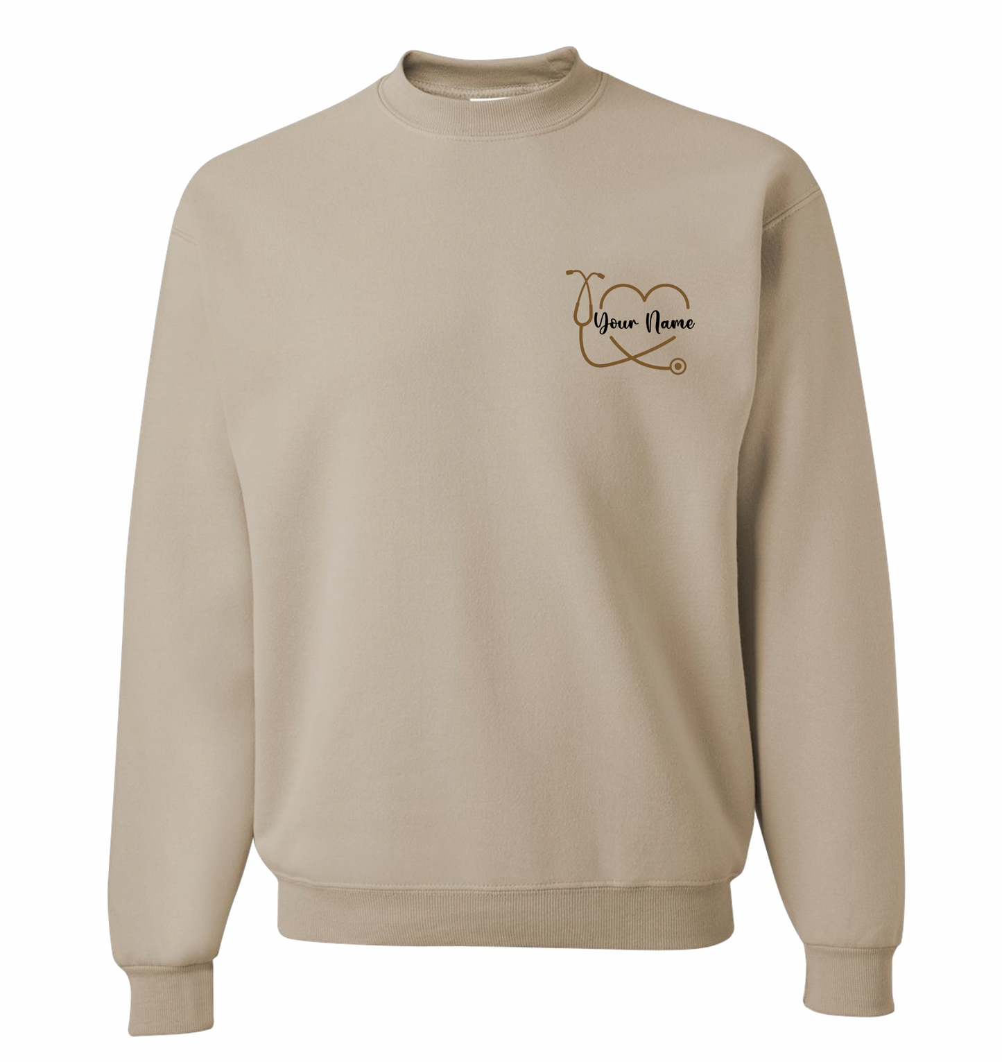 NWU Nursing Personalized Open Heart Embroidered Crewneck Sweatshirt - 5 Colors