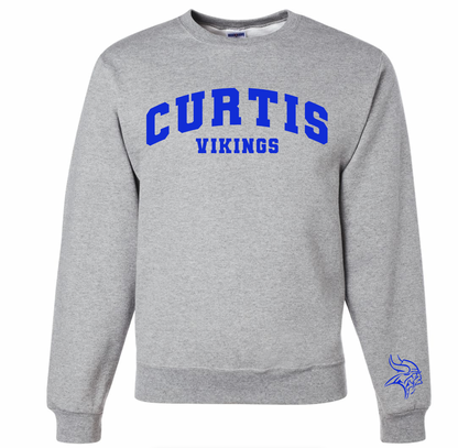 Curtis Vikings w/ Mascot Sweatshirt - Youth and Adult Sizes